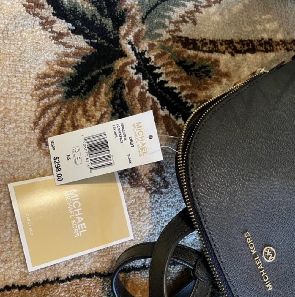 New $298 Michael Kors Saffiano Leather CINDY LG BACKPACK MK Bag - Picture 2 of 6
